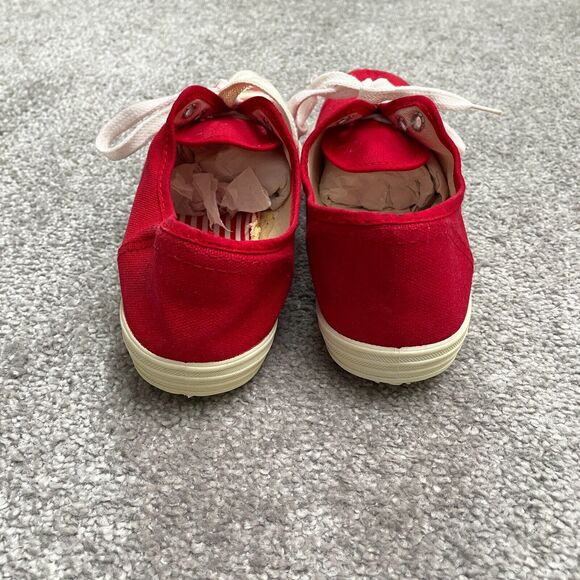 Coaster Canvas Casual Sneakers Shoes Womens Us 7 Red Lace Up Comfort Fabric - Picture 3 of 12